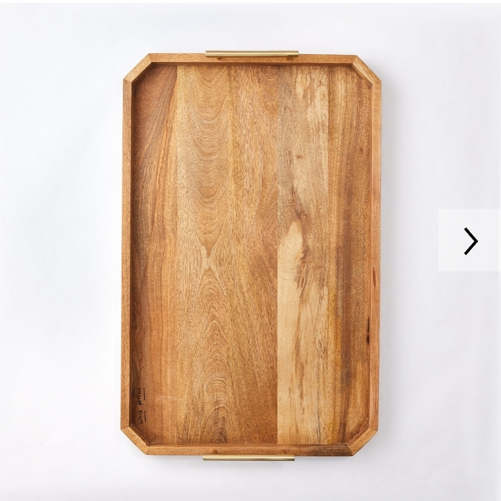 COPY - West Elm Deco Wood & Brass Tray - Large